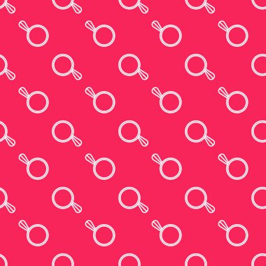 Kırmızı arka planda beyaz çizgili aynalı ikon izole edilmiş. Vektör İllüstrasyonu