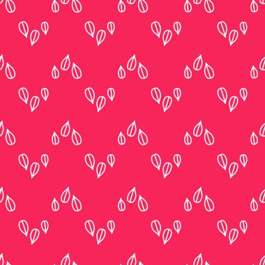 Kırmızı arkaplanda beyaz çizgi susam tohumu simgesi izole edilmiş. Vektör İllüstrasyonu