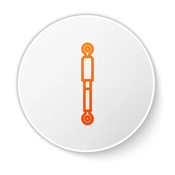 Linha laranja Ícone de amortecedor isolado no fundo branco. Botão de círculo branco. Ilustração vetorial —  Vetores de Stock