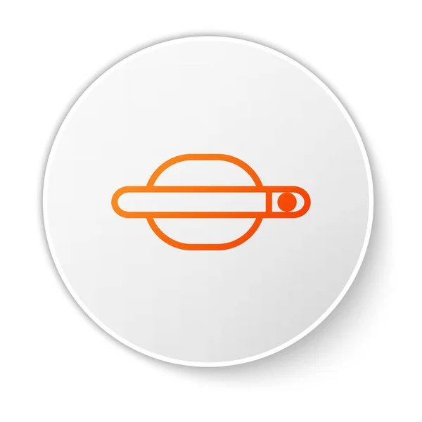 Orange line Car door handle icon isolated on white background. White circle button. Vector Illustration — Stock Vector