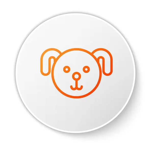 Linha laranja ícone signo do zodíaco cão isolado no fundo branco. Coleção de horóscopo astrológico. Botão de círculo branco. Ilustração vetorial —  Vetores de Stock