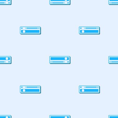 Mavi çizgi video oyun konsolu simgesi gri arkaplanda izole edilmiş pürüzsüz desen. Vektör İllüstrasyonu