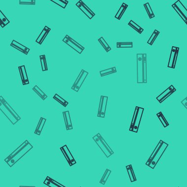 Siyah çizgi video oyun konsolu simgesi yeşil arkaplanda izole edilmiş pürüzsüz desen. Vektör İllüstrasyonu