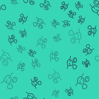 Siyah çizgi toz ikonu yeşil arkaplandaki kusursuz deseni izole etti. Vektör İllüstrasyonu