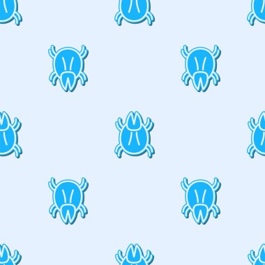 Mavi çizgi Parazit mayt ikonu gri arka planda izole edilmiş pürüzsüz desen. Vektör İllüstrasyonu