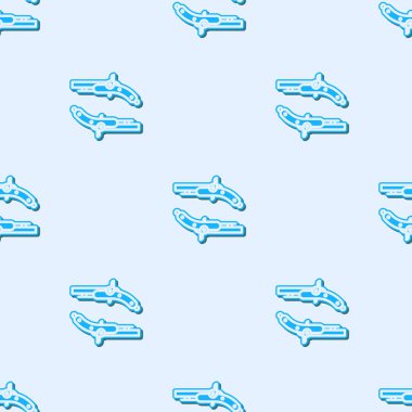 Mavi çizgili Vintage tabanca simgesi gri arkaplanda izole edilmiş pürüzsüz desen. Eski bir silah. Vektör İllüstrasyonu