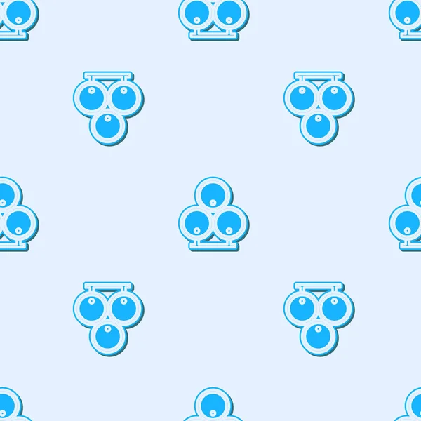 Blauwe lijn Houten vaten icoon geïsoleerd naadloos patroon op grijze achtergrond. Alcoholvat, drinkbak, houten vat voor bier, whisky, wijn. Vector Illustratie — Stockvector