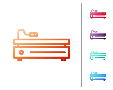 Kırmızı çizgi video oyun konsolu simgesi beyaz arkaplanda izole edildi. Renk simgelerini ayarla. Vektör İllüstrasyonu
