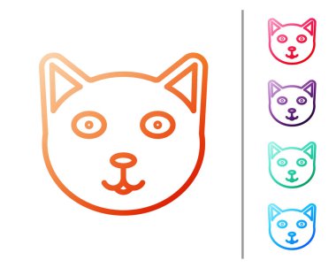 Kırmızı çizgi evcil hayvan simgesi beyaz arkaplanda izole edildi. Renk simgelerini ayarla. Vektör İllüstrasyonu