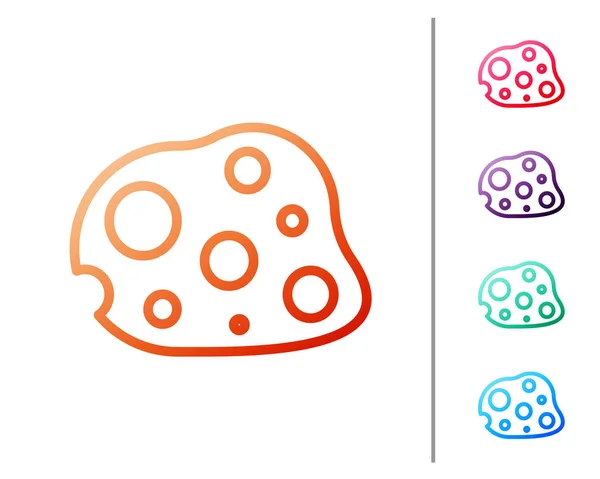 Rote Linie Asteroidensymbol isoliert auf weißem Hintergrund. Farbsymbole setzen. Vektorillustration — Stockvektor