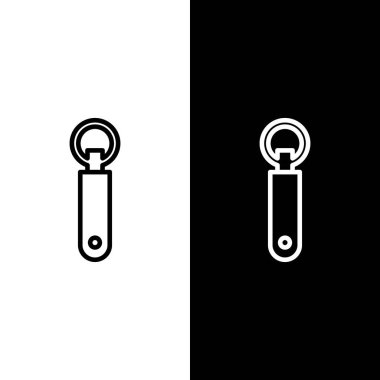 Çizgi açılış simgesi siyah beyaz arkaplanda izole edildi. Vektör İllüstrasyonu