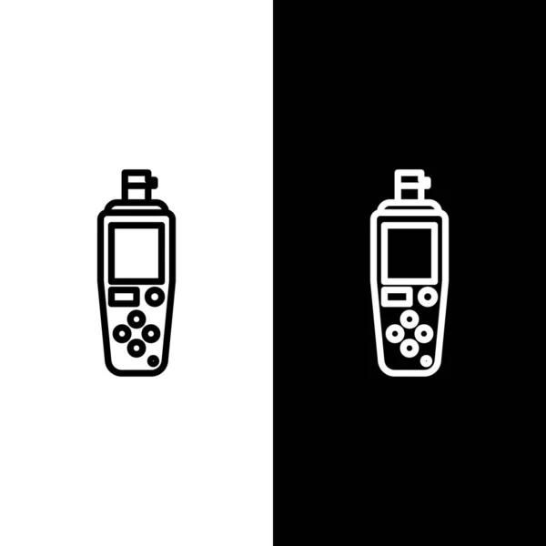 Establecer Línea Icono Del Sensor Portátil Aislado Sobre Fondo Blanco — Archivo Imágenes Vectoriales