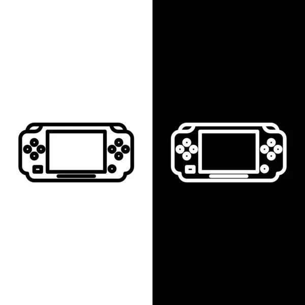 Establecer Línea Icono Consola Videojuegos Portátil Aislado Sobre Fondo Blanco — Vector de stock