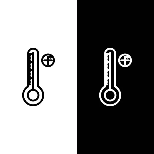 Set Line Medizinisches Digitales Thermometer Für Medizinische Untersuchung Symbol Isoliert — Stockvektor
