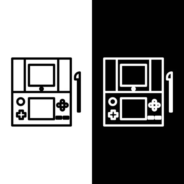 Ρύθμιση Γραμμής Φορητό Εικονίδιο Κονσόλας Βιντεοπαιχνιδιών Απομονωμένο Ασπρόμαυρο Φόντο Σύμβολο — Διανυσματικό Αρχείο