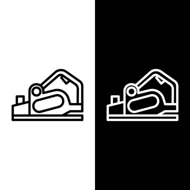 Siyah ve beyaz arkaplanda izole edilmiş elektrik çizgisi planlayıcı simgesi ayarla. Vektör İllüstrasyonu