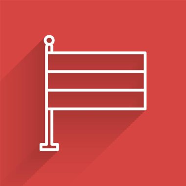 Beyaz çizgi Ulusal Almanya bayrağı uzun gölgeli izole edilmiş. Vektör İllüstrasyonu