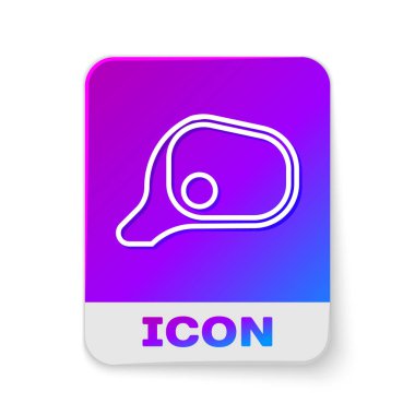 Beyaz çizgili araba aynası ikonu beyaz arkaplanda izole edilmiş. Dikdörtgen renk düğmesi. Vektör İllüstrasyonu