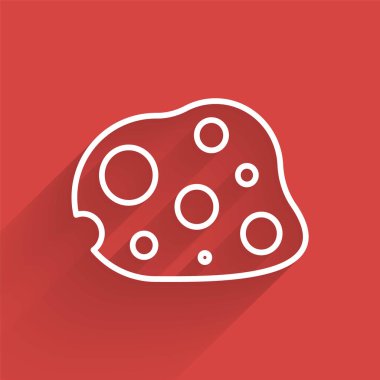 Asteroid simgesi uzun gölgeli beyaz çizgi. Vektör İllüstrasyonu