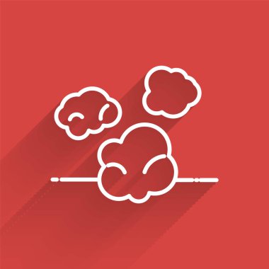 Beyaz çizgi toz ikonu uzun gölgeli izole edilmiş. Vektör İllüstrasyonu