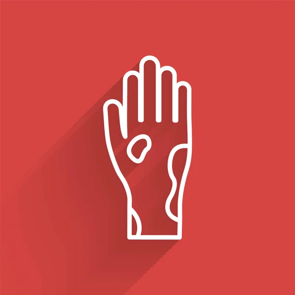 Vit Linje Hand Med Psoriasis Eller Eksem Ikon Isolerad Med — Stock vektor