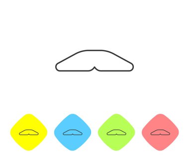 Beyaz arka planda izole edilmiş ev yapımı turta ikonu. Renkli eşkenar dörtgen düğmelerine simgeleri yerleştir. Vektör İllüstrasyonu