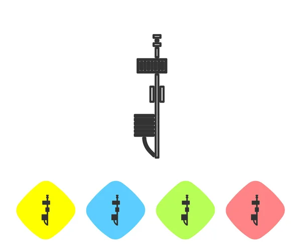 Ligne grise Icône de capteur autonome isolé sur fond blanc. Définir des icônes dans les boutons couleur losange. Illustration vectorielle — Image vectorielle