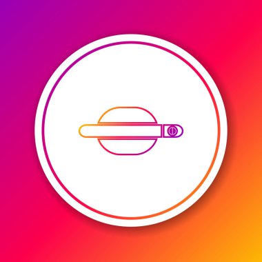 Renk çizgisi araba kapı kolu simgesi renk arkaplanda izole edildi. Çember beyaz düğme. Vektör İllüstrasyonu