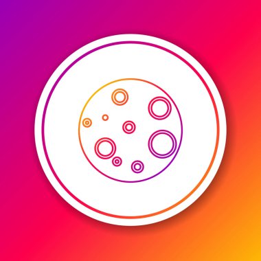 Ay renk çizgisi simgesi renk arkaplanında izole edildi. Çember beyaz düğme. Vektör İllüstrasyonu