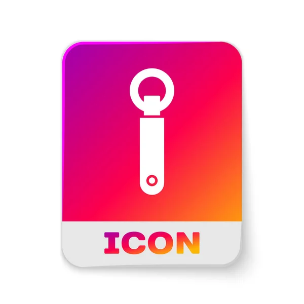 White Bottle opener icon isolated on white background. Rectangle color button. Vector Illustration — 스톡 벡터