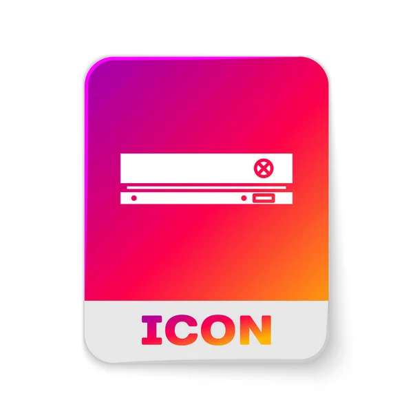 White Video game console icon isolated on white background. Rectangle color button. Vector Illustration — Stock Vector