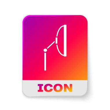 Beyaz önekran sileceği simgesi beyaz arkaplanda izole edildi. Dikdörtgen renk düğmesi. Vektör İllüstrasyonu