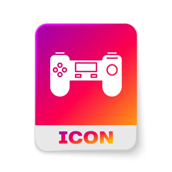 White Gamepad icon isolated on white background. Game controller. Rectangle color button. Vector Illustration — Stock Vector