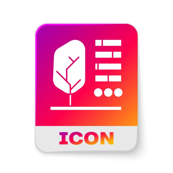 White Plant status icon isolated on white background. Rectangle color button. Vector Illustration — ストックベクタ