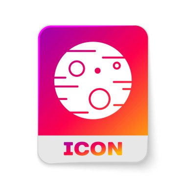 Beyaz Gezegen Mars simgesi beyaz arkaplanda izole edildi. Dikdörtgen renk düğmesi. Vektör İllüstrasyonu