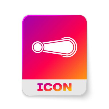 Beyaz araba kapı kolu simgesi beyaz arkaplanda izole edilmiş. Dikdörtgen renk düğmesi. Vektör İllüstrasyonu