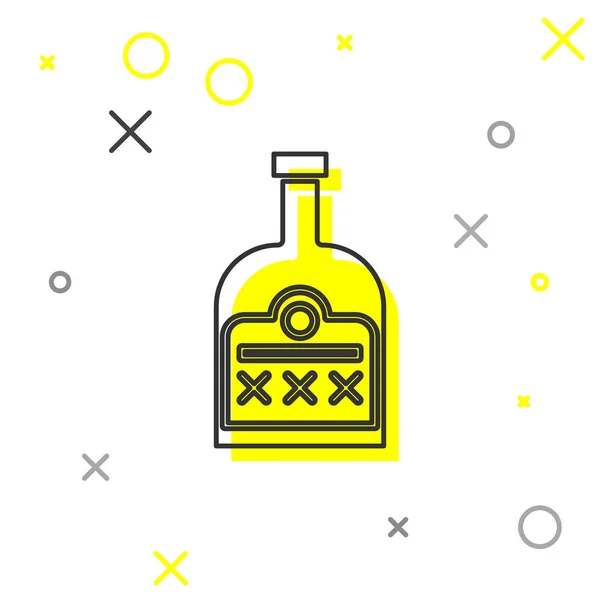 Szürke vonal Alkohol ital Rum palack ikon elszigetelt fehér alapon. Vektorillusztráció — Stock Vector