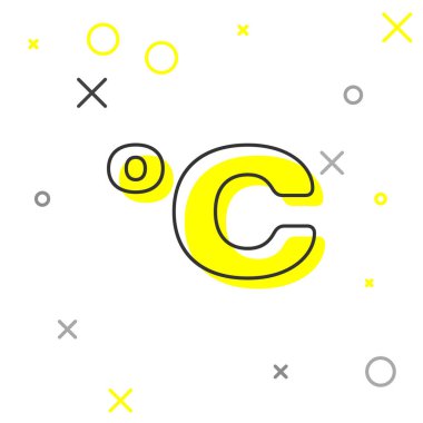 Gri renkli Celsius simgesi beyaz arkaplanda izole edilmiş. Vektör İllüstrasyonu