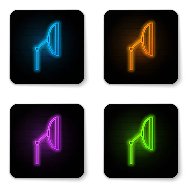 Világító neon ablaktörlő ikon elszigetelt fehér háttér. Fekete négyzet gomb. Vektorillusztráció — Stock Vector