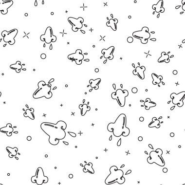 Siyah çizgi akan burun simgesi beyaz arka planda izole edilmiş kusursuz desen. Rhinitis semptomları, tedavi. Burun ve hapşırma. Burun hastalıkları. Vektör İllüstrasyonu