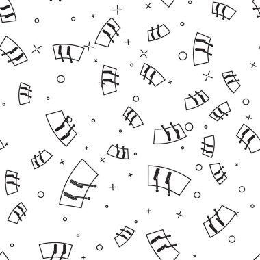 Siyah çizgi Windscreen sileceği simgesi beyaz arkaplanda izole edilmiş pürüzsüz desen. Vektör İllüstrasyonu