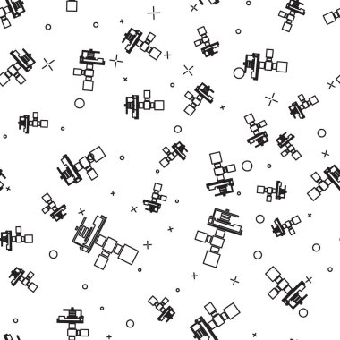 Siyah çizgi Otomatik sulama sprinklers simgesi beyaz arka plan üzerinde dikişsiz desen izole. Sulama ekipmanları. Bahçe elementi. Sprey tabanca simgesi. Vektör İllüstrasyonu