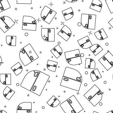 Siyah çizgi araba kapısının ikonu beyaz arka planda izole edilmiş kusursuz desen. Vektör İllüstrasyonu