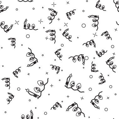 Siyah çizgi Standalone sensörü ve bitki simgesi beyaz arka planda izole edilmiş. Vektör İllüstrasyonu