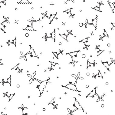 Okyanus ikonundaki siyah çizgi tropikal ada beyaz arka planda izole edilmiş. Okyanus ve palmiyelerle kaplı bir manzara. Seyahat et. Vektör İllüstrasyonu