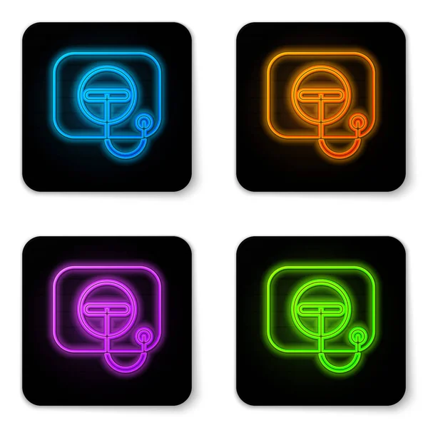 Leuchtende Neon Roulette Bausymbol isoliert auf weißem Hintergrund