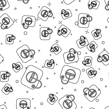 Benzin istasyonu ikonunda siyah çizgi yağ dolgu kapağı açılıyor. Beyaz zemin üzerinde pürüzsüz desen izole edildi. Vektör İllüstrasyonu