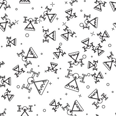 İHA kontrollü Kara Hat Akıllı Çiftliği beyaz arka planda izole edilmiş ikonu topluyor. Tarım şirketi için icat teknolojisi. Vektör İllüstrasyonu