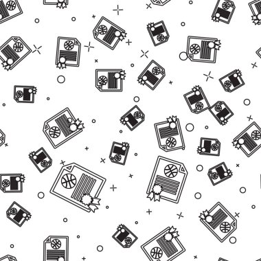 Siyah çizgi sertifikalı basketbol ödülü ikonu beyaz arka planda izole edilmiş pürüzsüz desen. Başarı, ödül, diploma, burs, diploma kavramları. Vektör İllüstrasyonu