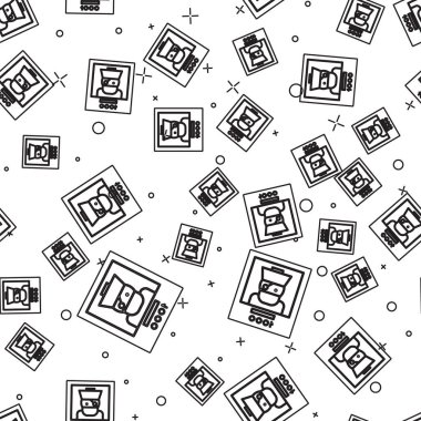 Siyah çizgi beyaz arka planda izole edilmiş korsan simgesi aranıyor. Ödül parası. Ölü ya da diri, kanun kaçağı. Vektör İllüstrasyonu